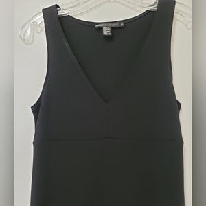 DKNY Essentials Black V-neck Sleeveless Stretch Knit LBD Dress Size XS.